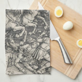 Durer著黙示録の人類の四大災害 キッチンタオル (四つ折り)