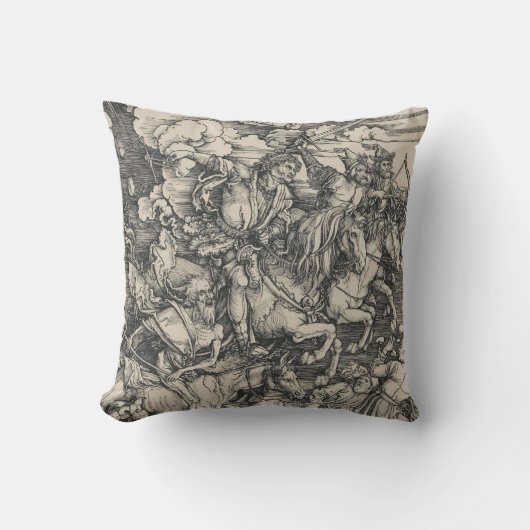 Durer著黙示録の人類の四大災害 クッション (正面)