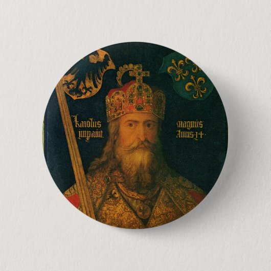 Dürer Pinbackボタンによるカール大帝 缶バッジ (正面)