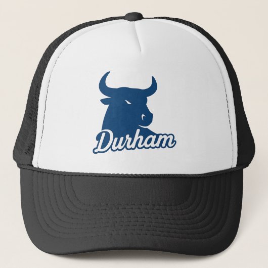 Durham Bull Headロゴ – Blue はっきりした Script City キャップ (正面)
