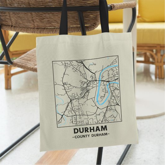 Durham, County Durham City Map Tote Bag トートバッグ