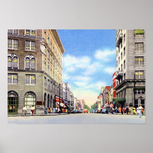 Durham North Carolina Main Street ポスター (正面)