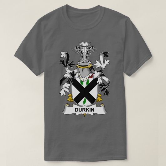 Durkin Coat of Arms Family Crest  Tシャツ (デザイン正面)