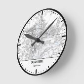 Dushanbe Clock City Line Art ラウンド壁時計 (傾斜)