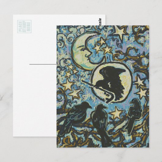 Duskで3カラス、Crows for Crowbar ポストカード (正面/裏面)