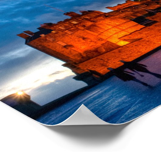 Dusk At Edinburgh Castle 10x8 Archival ポスター (角)