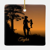 Dusk Personalのフィッシャー女性 セラミックオーナメント (裏面)