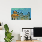 Dusk Settles upon the Piazza dei Miracoli, Poster ポスター (ホームオフィス)