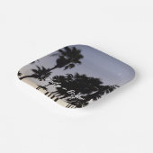 Dusk with Palm Trees Tropical Scene ペーパープレート (傾斜あり)