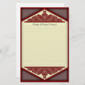 Duskyピンクのヴィンテージ、文房具 便箋 (正面/裏面)