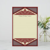 Duskyピンクのヴィンテージ、文房具 便箋 (スタンド正面)