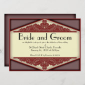 Duskyピンクのヴィンテージ、5.5 x 7.5結婚の招待 招待状 (正面/裏面)