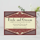 Duskyピンクのヴィンテージ、5.5 x 7.5結婚の招待 招待状 (スタンド正面)