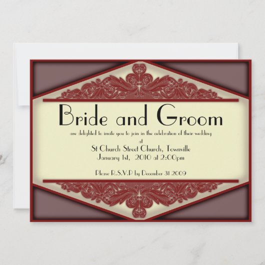 Duskyピンクのヴィンテージ、5.5 x 7.5結婚の招待 招待状 (正面)