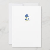 Dusky Blue Flower Wedding Invite 招待状 (裏面)