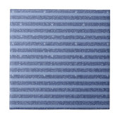 Dusky Indigo Glitter Style Horizontal Stripes タイル (正面)