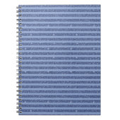 Dusky Indigo Glitter Style Horizontal Stripes ノートブック (正面)