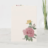 Dusky Pastel Watercolor Roses Cream 招待状 (裏面)