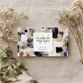 Dusky Pink Black Gold Monogram Business Cards