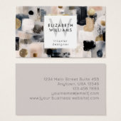 Dusky Pink Black Gold Monogram Business Cards (正面&裏面)