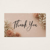 Dusky Pink Botanical Thank You Discount Cards (正面)