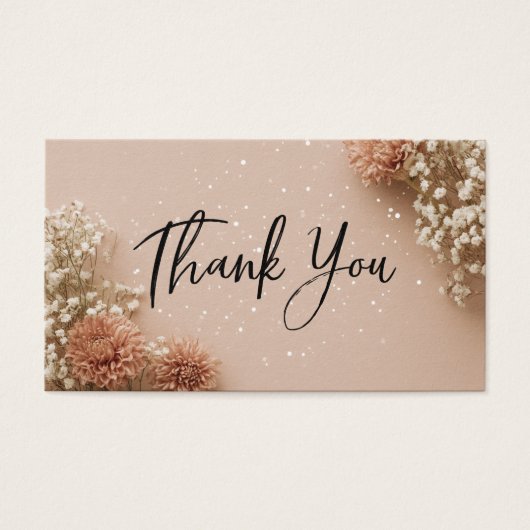 Dusky Pink Botanical Thank You Discount Cards (正面)