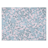 Dusky Pink Dusty Blue Cherry Blossoms テーブルクロス (正面(横))
