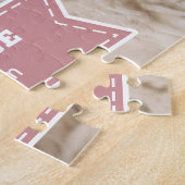 Dusky Pink Newborn Baby Girl Birth Stats Photo ジグソーパズル (側面)