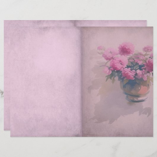 Dusky Pink Shabby Journalページ (正面/裏面)