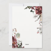 Dusky Poinsettia Floral Merriest Christmas Photo シーズンカード (裏面)