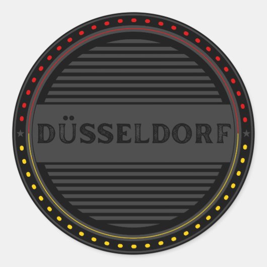 Düsseldorf City Pride Emblem – German Identity ラウンドシール (正面)