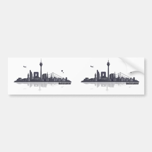 Düsseldorf City Skyline バンパーステッカー (正面)