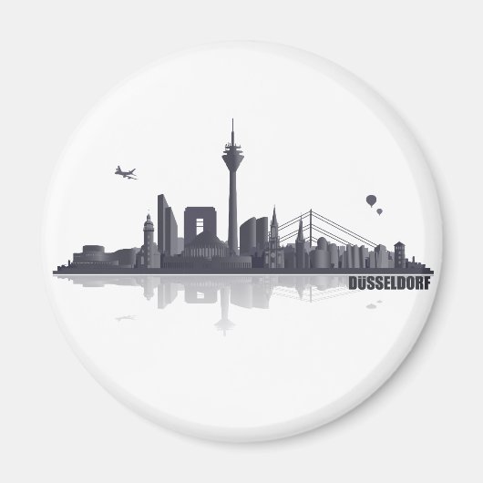 Düsseldorf City Skyline マグネット (正面)