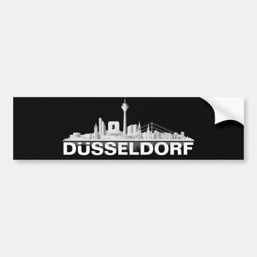 Düsseldorf City Skyline Autoaufkleber / Sticker バンパーステッカー (正面)