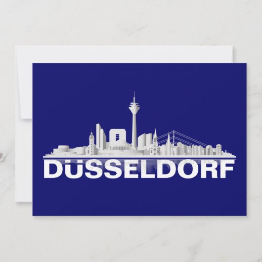 Düsseldorf City Skyline Klappkarte / Einladung 招待状 (正面)