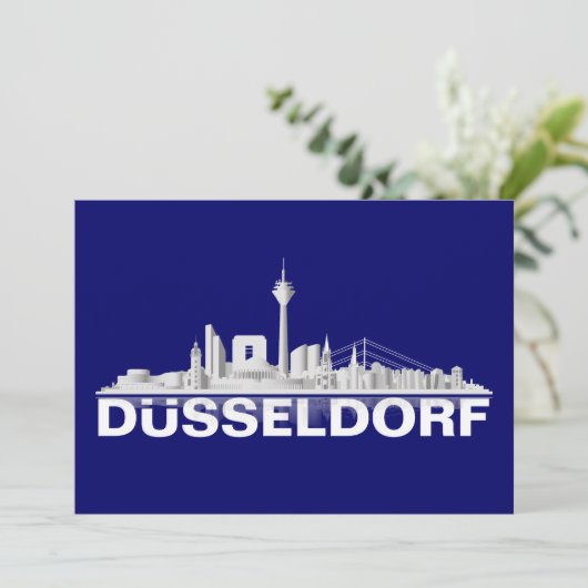 Düsseldorf City Skyline Klappkarte / Einladung 招待状 (スタンド正面)