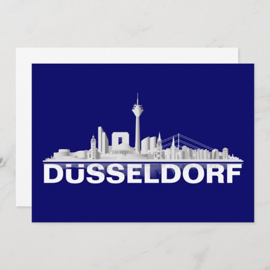 Düsseldorf City Skyline Klappkarte / Einladung 招待状 (正面/裏面)