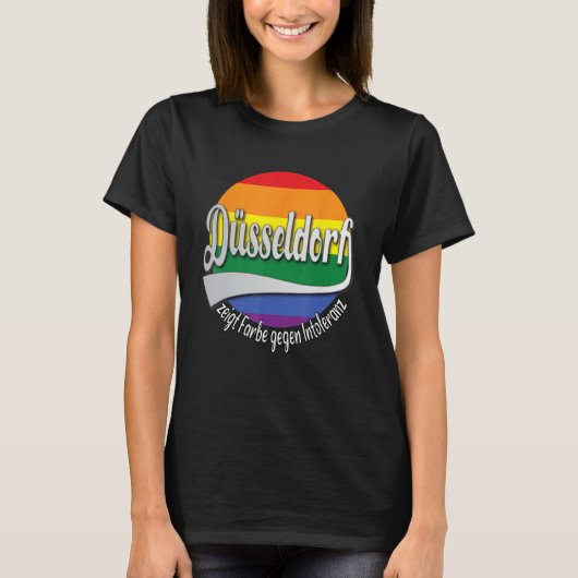 Düsseldorf  Rainbow Colours Against Intolerance Tシャツ (正面)
