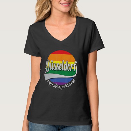 Düsseldorf  Rainbow Colours Against Intolerance Tシャツ (正面)