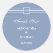 Dust Blue Whie's モダン結婚 Thank You ラウンドシール (正面)