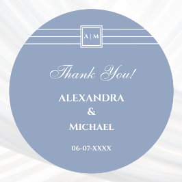 Dust Blue Whie's モダン結婚 Thank You ラウンドシール