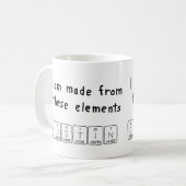 Dustinの周期表の名前のマグ コーヒーマグカップ (正面左)