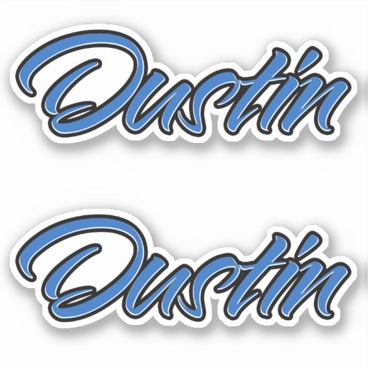 Dustin Name blue Aufkleber Sticker Stickerset シール (正面)
