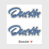 Dustin Name blue Aufkleber Sticker Stickerset シール (シート)