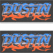 Dustin Vorname Name Graffiti Aufkleber Sticker シール (正面)