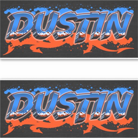 Dustin Vorname Name Graffiti Aufkleber Sticker シール (正面)