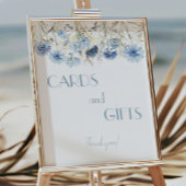 DUSTYブルーアジサイ赤ちゃんシャワーカードとギフト ポスター