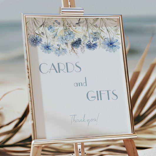 DUSTYブルーアジサイ赤ちゃんシャワーカードとギフト ポスター