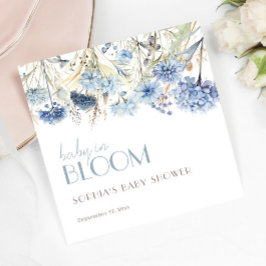 DUSTYベビーイン開花ブルーベージュベビーエレガントシャワー スタンダードカクテルナプキン