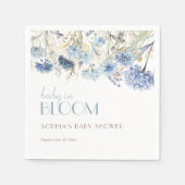 DUSTYベビーイン開花ブルーベージュベビーエレガントシャワー スタンダードカクテルナプキン (正面)